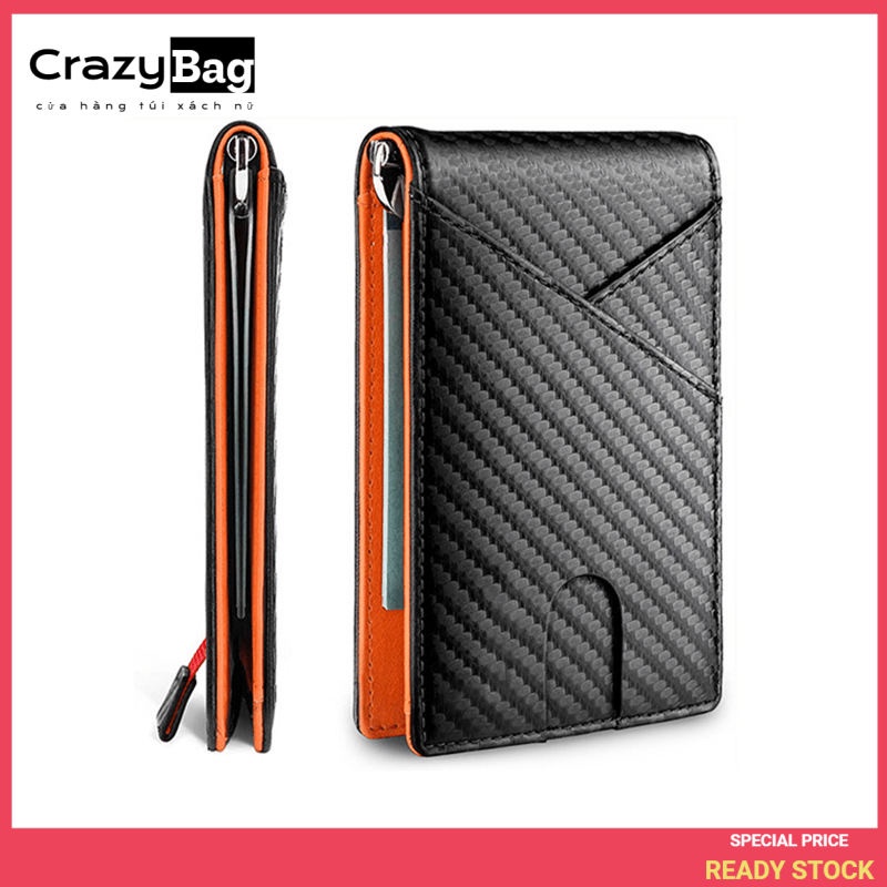 Crazy Bag Dollar clip Men's wallet Foreign trade carbon fiber wallet Men's wallet wallet Business wallet