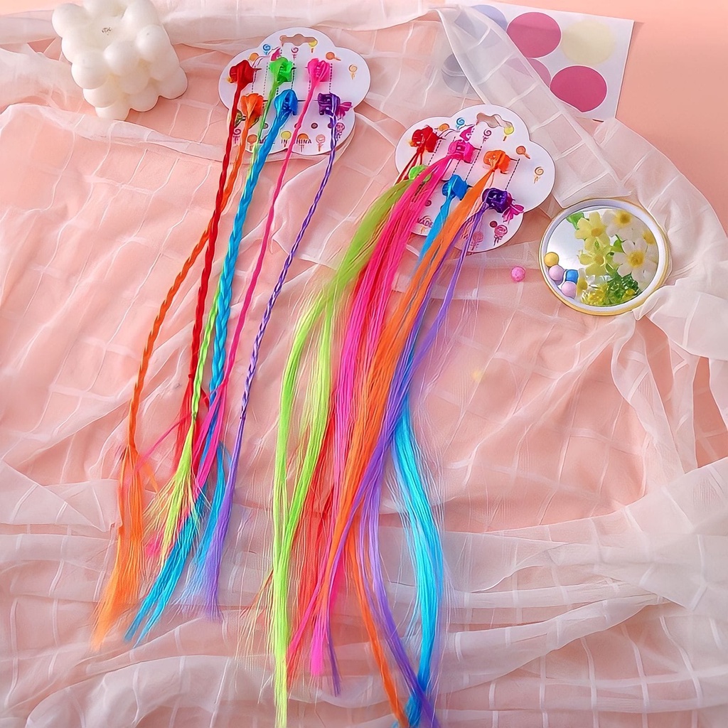 Kit 160 Itens Para Penteado Infantil Colorido Glitter + Elásticos