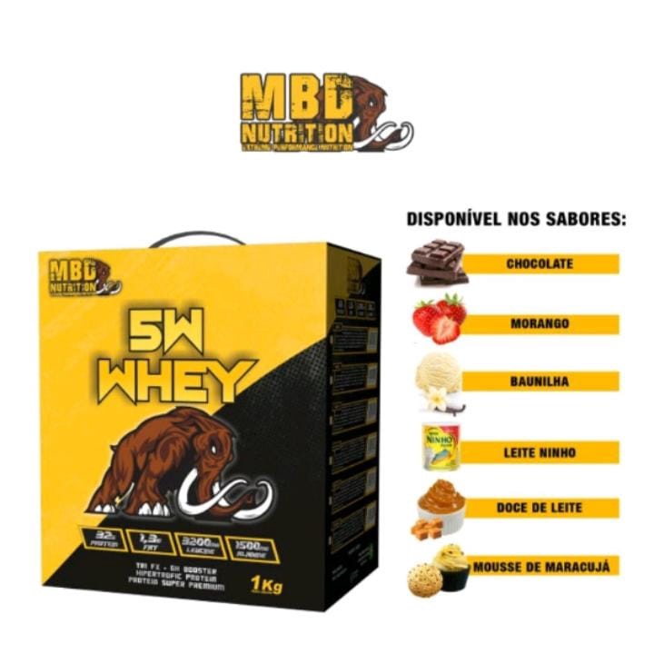 Whey Protein 5w Mbd Nutrition 1kg Concentrado Shopee Brasil