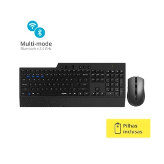 Teclado E Mouse Rapoo Bluetooth 2.4 Ghz Black Garantia 5Anos Com Pilha 8200T - RA005
