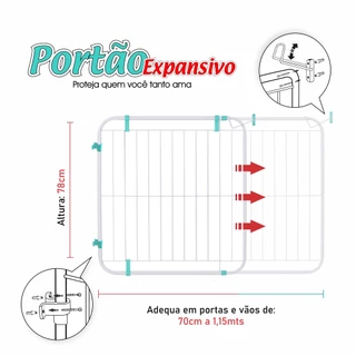Portão Grade Expansivo Proteção Criança Cão Pet 70 a 115 Cm da Pet Útil em Oferta na Shopee