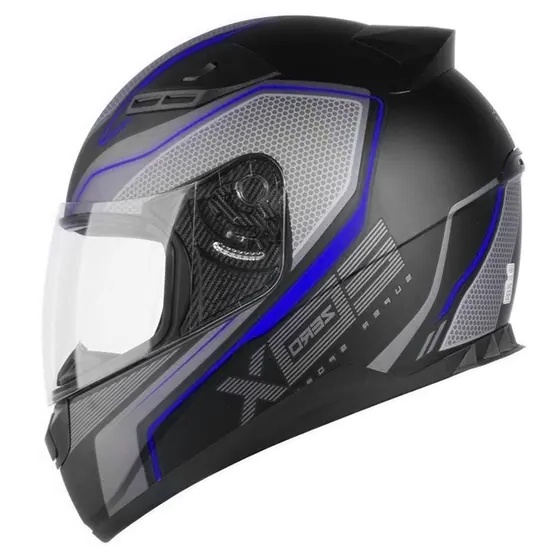 Capacete Ebf E0x Super Sport Preto E Azul Fosco Shopee Brasil