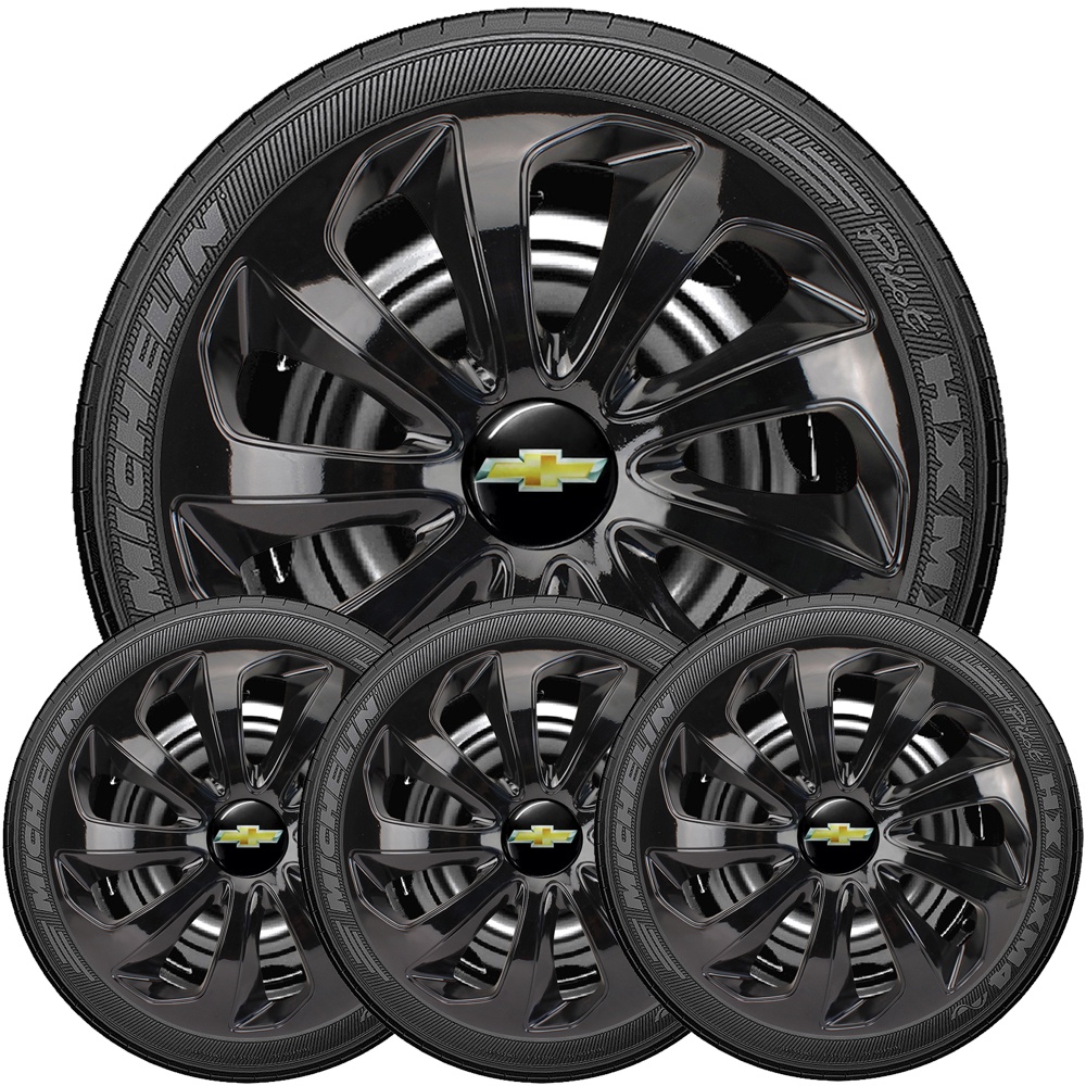 jogo 4 Carlotas Espotiva Preta Aro 13 GM Celta Monza Corsa