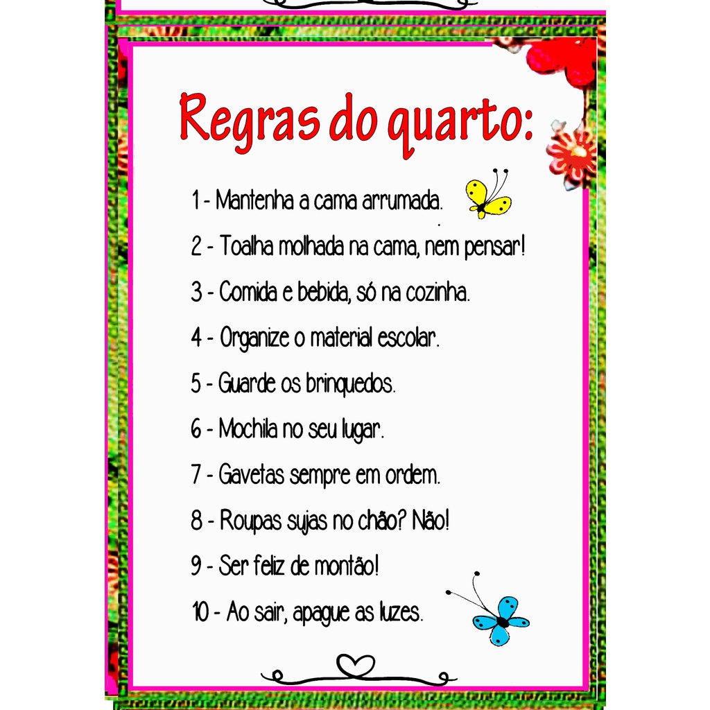 Placa Decorativa Quadro Regras Do Quarto Shopee Brasil