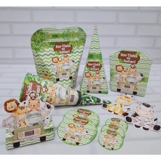 ENVIO IMEDIATO SAFARI AQUARELA KIT LEMBRANCINHAS C/150 ITENS (SEM NOME)