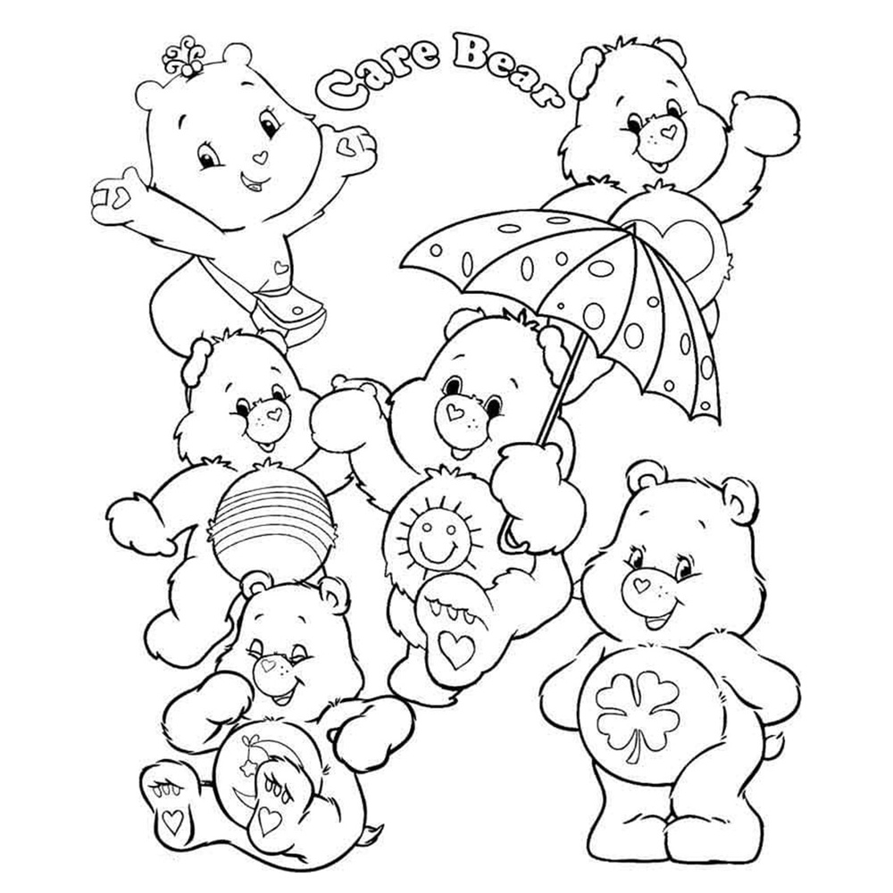 Kit Para Colorir Os Ursinhos Carinhosos com 40 Desenhos Sem Repetição