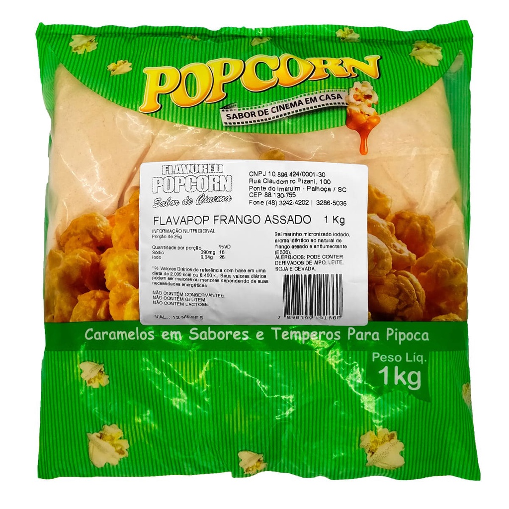 FLAVAPOP - Frango Assado 1kg - Sal Micronizado Popcorn | Shopee Brasil
