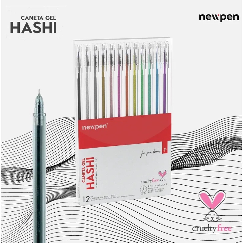 Caneta em Gel Hashi - Ponta Agulha Newpen