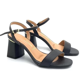Sandália Feminina Vizzano Salto grosso preto