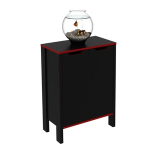Armário Gamer 2 Portas Multimóveis CR25059 Preto/Vermelho