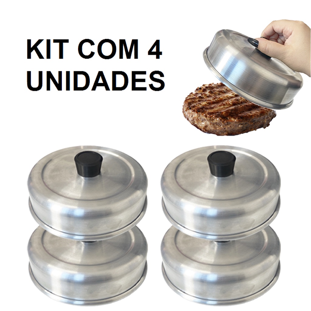 Abafador De Hambúrguer Tampa Para Abafar 16 Cm - Kit Com 4