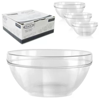 Jogo de tigela de vidro redonda Bowl Sais hercos com 3 peças