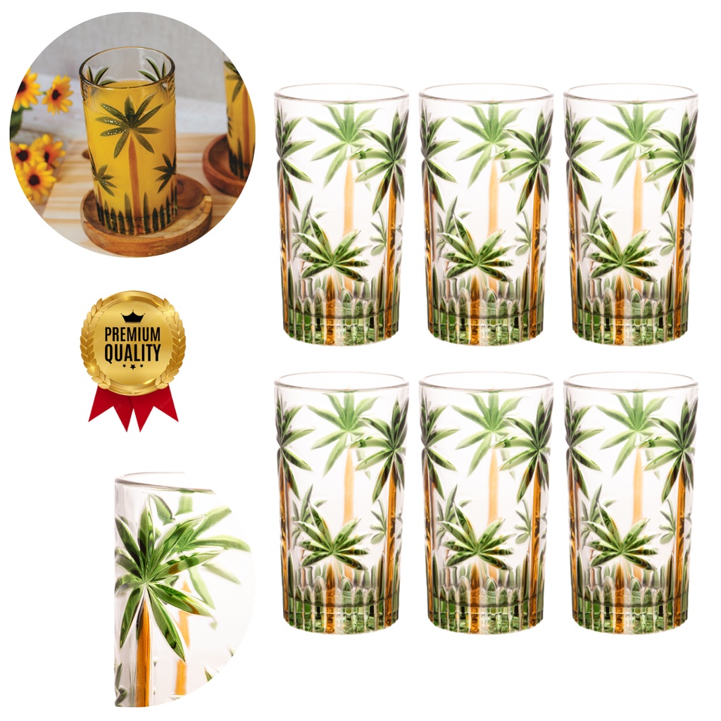 Jogo Com Copos Altos Em Cristal Wolff Palm Tree Palmeiras Ml Shopee Brasil