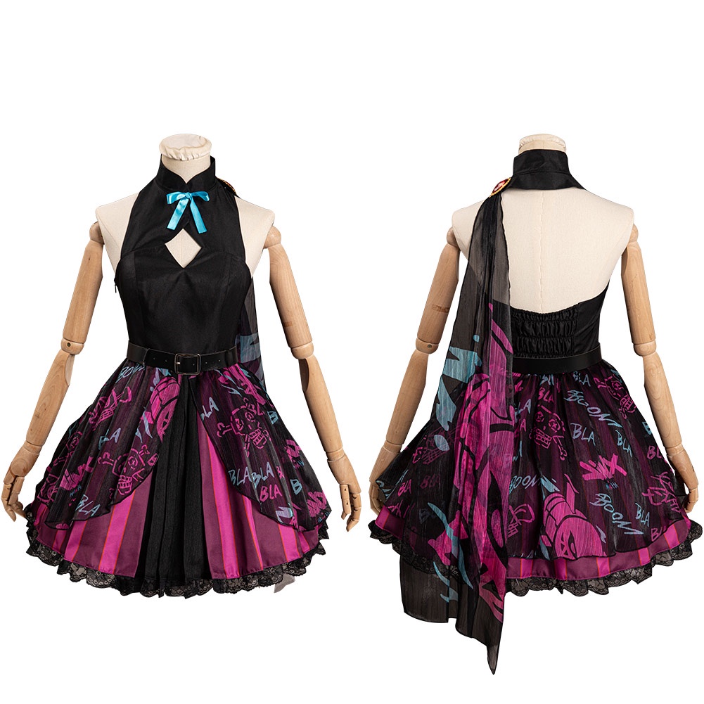 Seaehey Jinx Cosplay Traje Roupa Caitlyn Lindo Vestido Robe De Bruxa ...