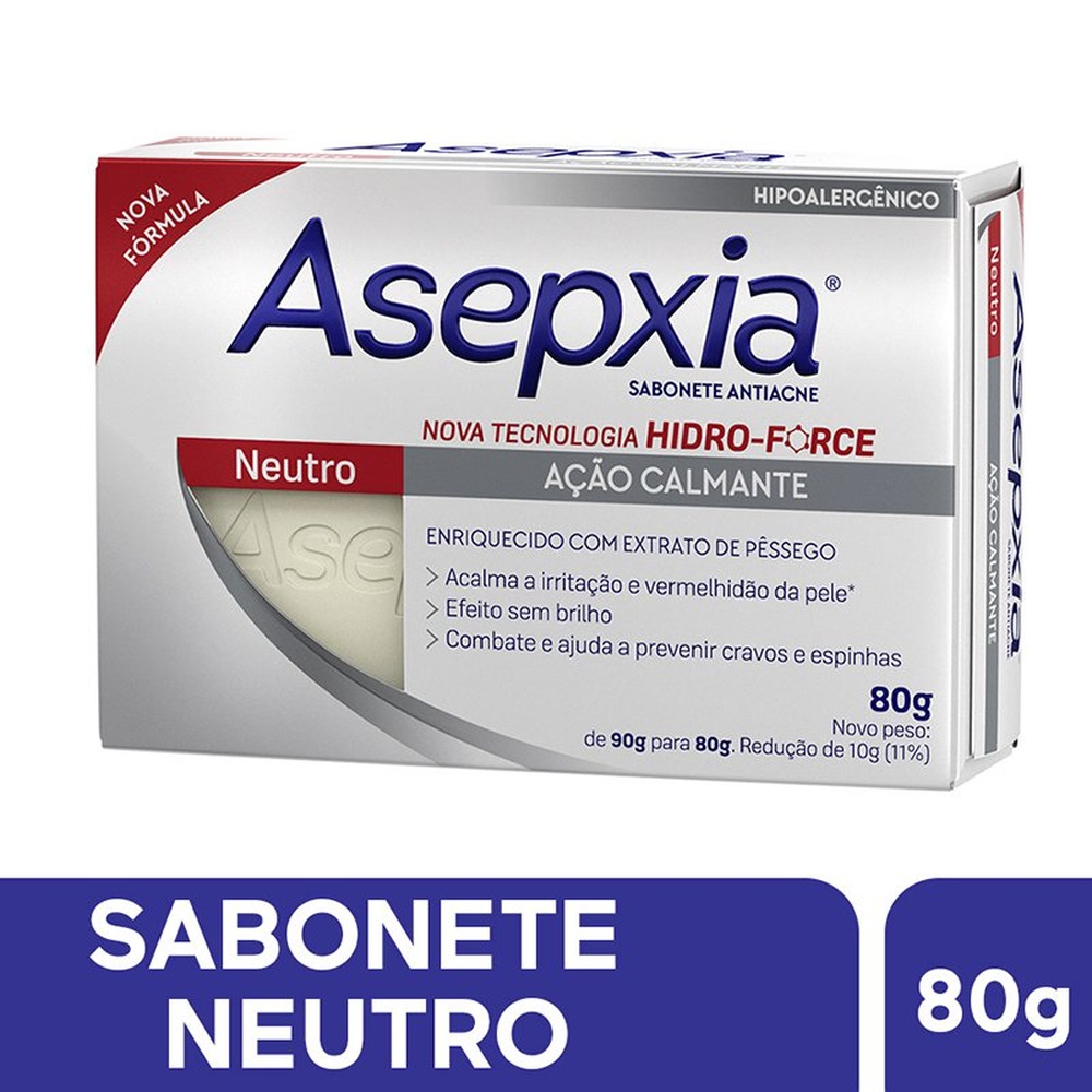 Sabonete Asepxia Neutro, Barra Com 90G | Shopee Brasil