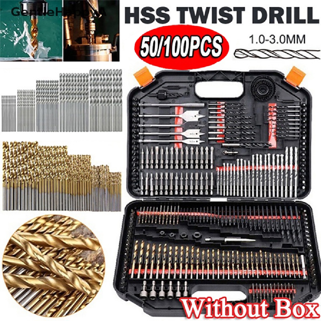 GentleHappyA 100/50pcs Conjunto De Brocas De Aço De Alta Velocidade Com Revestimento De Titânio HSS BR