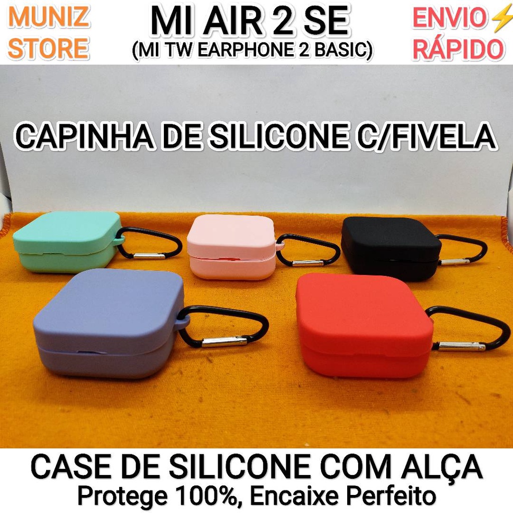 Capa Mi Air 2 SE/Mi TW Earphone 2 Basic Capinha Silicone Colorida Com Fivela Case de Proteção para Fone Xiaomi