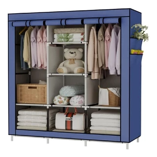 Guarda Roupa Dobrável Armario Para Organizar Roupa Azul