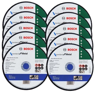 Discos de Corte 180mm p/ Metal Bosch Kit 10 Peças Standard for Metal
