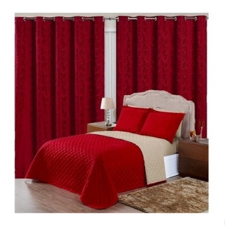 Cobre Leito Duplaface Casal Softbed 3pc+ Cortina Jacquard 2m
