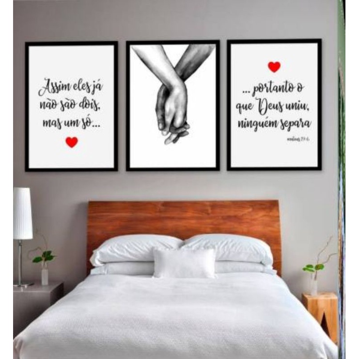 Conjunto 3 Peças Quadros Decorativos Alta Resolução Frases ...