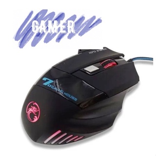 Mouse Gamer Barato  Com Fio  Rgb  para jogos Laser X7 3200dpi Led Usb 7 Botões (Envio Rapido)