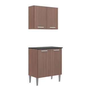 Armário de Cozinha com Balcão Multimóveis Pequim 2 Portas FG3047 Madeirado
