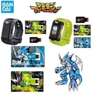 Bandai Genuíno DIM Cartão Digimon Aventura Colorido Tela Relógio Vital Pulseira Digital V-mon Pulsemon Kids Toys Gifts