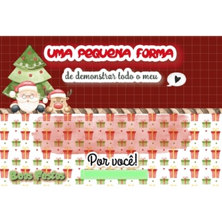 Kit com 12, 30 ou 50 Cartão NATAL Personalizado, 15x9cm Tag, para chocolate  Bis, Batom ou Bombom, mimo para clientes, papel offset 180g