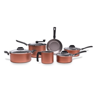 Jogo de Panelas com Pipoqueira Brinox Clove 6 Peças Cobre