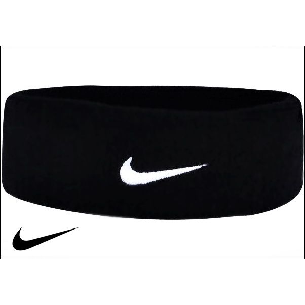 Faixa de Cabelo Nike Preto com Listra Branca