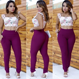 Calça legging montaria cintura best sale alta em gorgurão canelado