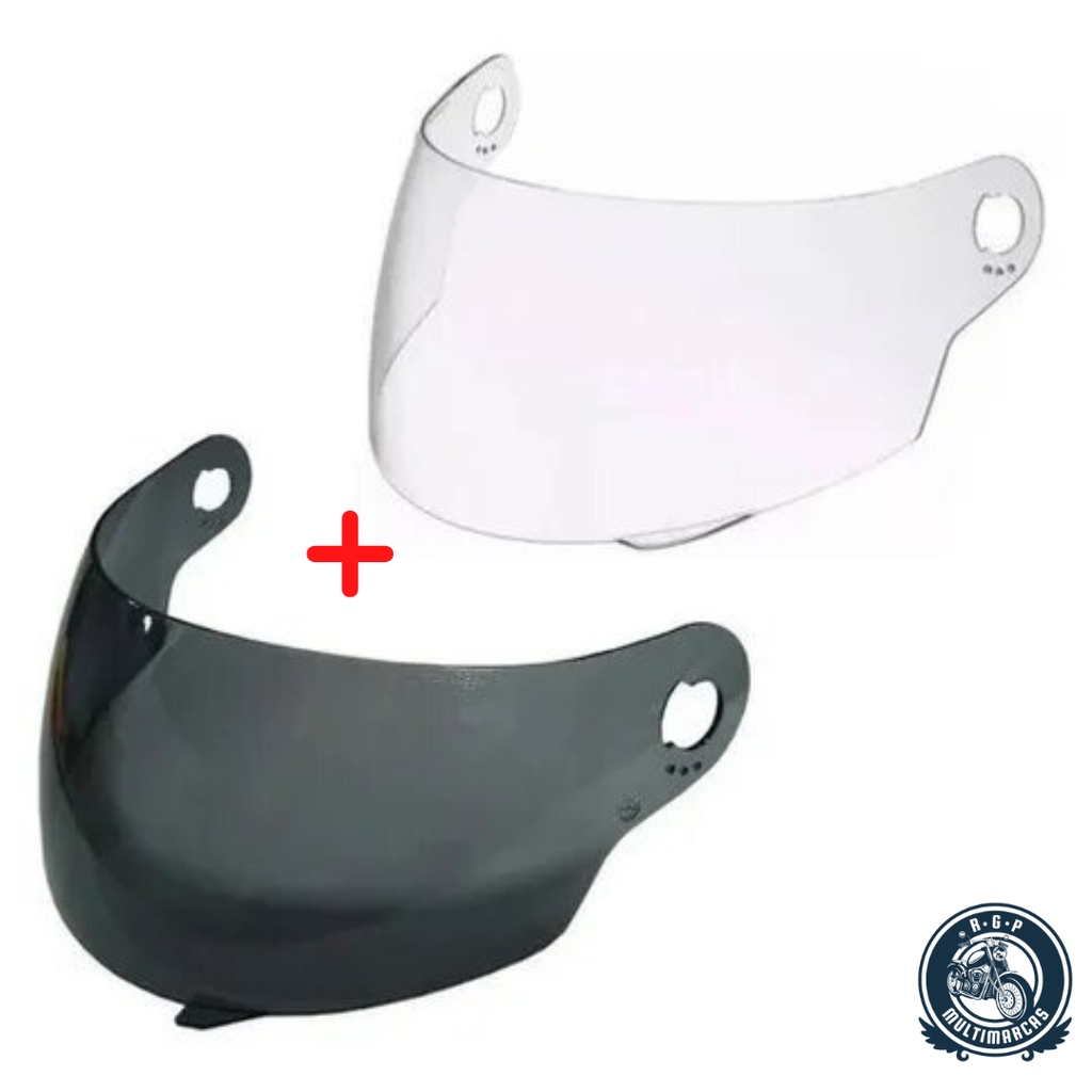 Kit Combo Viseira Capacete Pro Tork Evolution 788 Cristal + Fume