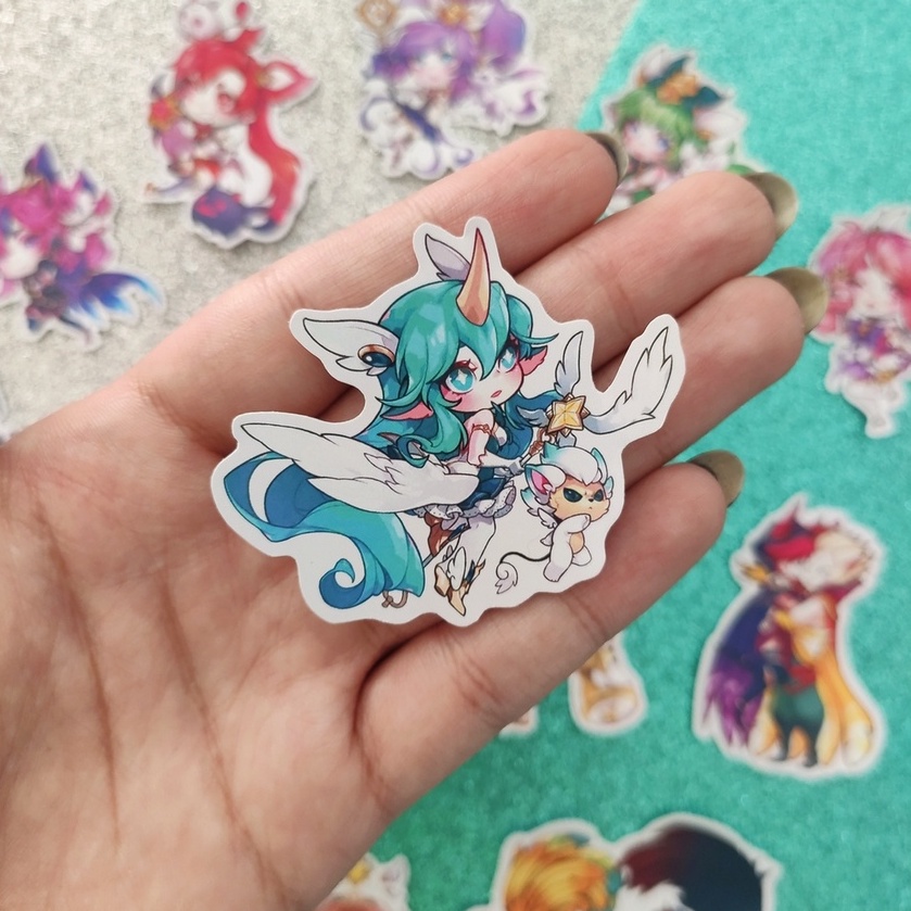 Adesivos de League of Legends 20 á 40und LOL Morgana Thresh Jinx Ahri Lulu Soraka Lux