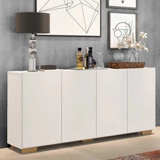 Aparador Buffet Multimóveis Veneza 4 Portas FG3557 Branco/Natural
