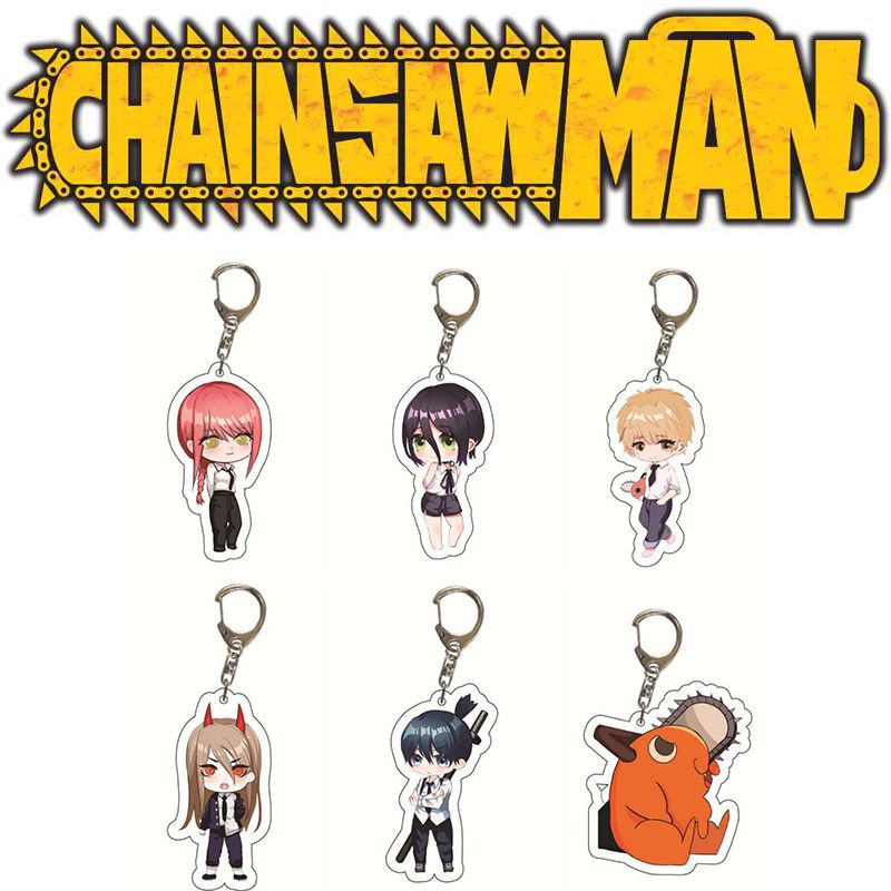 Hot Manga Anime Chainsaw Man Keychain Cosplay Kawaii Figures Pochita Power  Angel Metal chain Pendant Charm Key Chain Llaveros