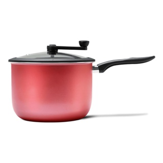 Pipoqueira Antiaderente Pro-Flon, Alumínio 1,6 mm, Misturador de Nylon Brinox Pic Poc 5,5 L Cereja