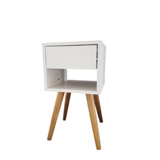 Mesa De Cabeceira Lateral Para Quarto Pes De Madeira Mdf