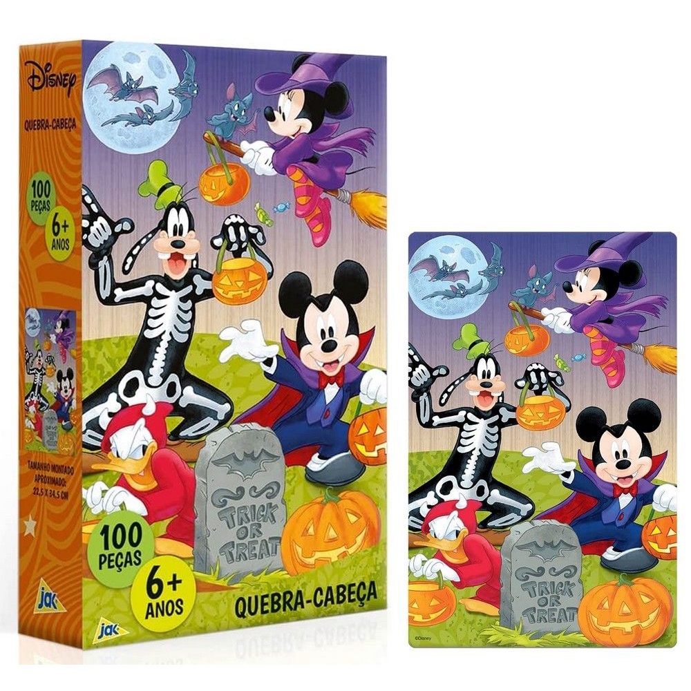 Quebra Cabeça Puzzle Disney Halloween 100 Peças Jak