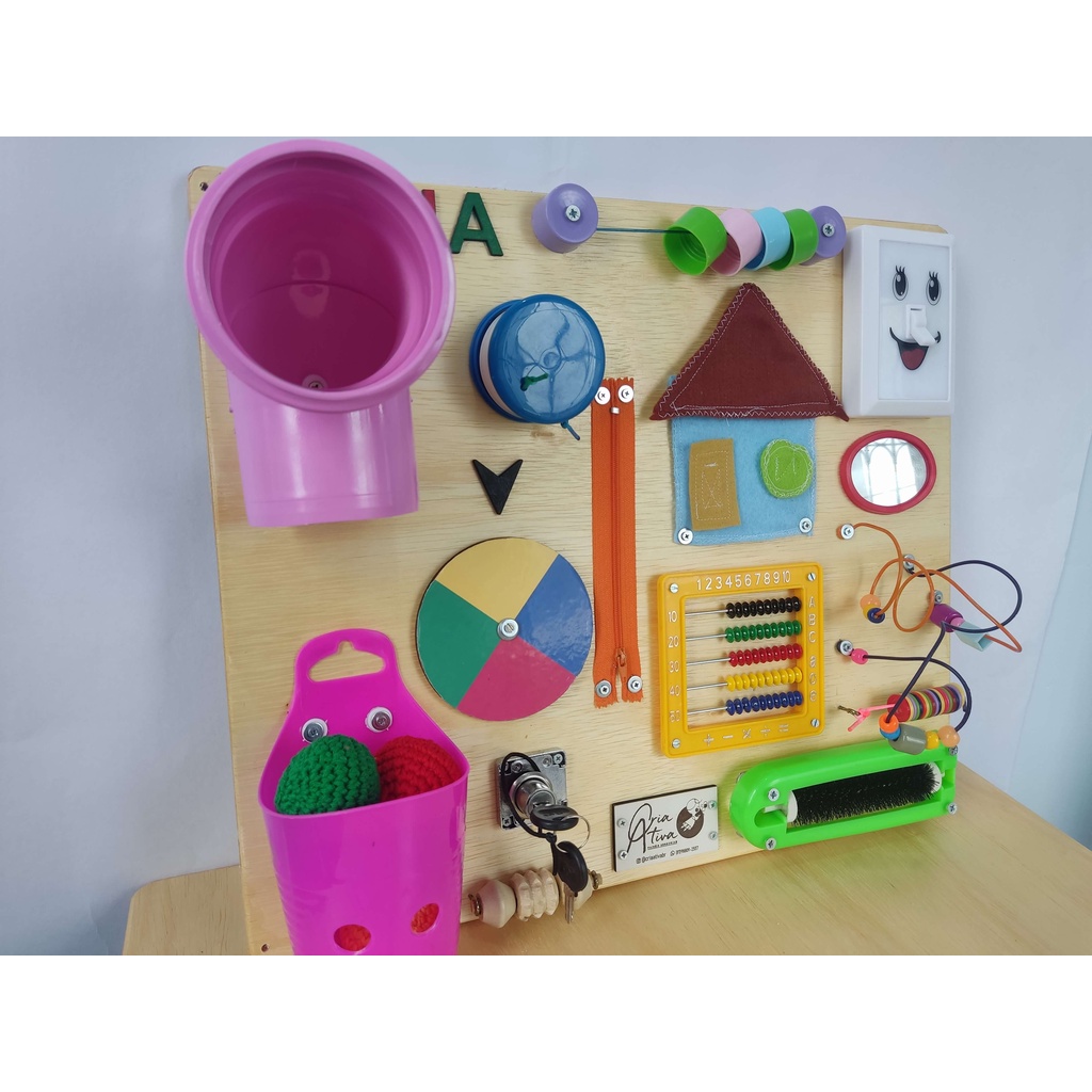 Painel Sensorial Montessoriano/ Quadro de atividades/ Placa de ...