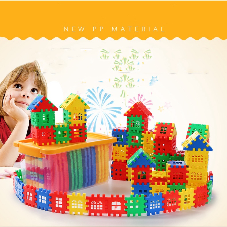 50/100 Peças Blocos De Construção Baby Paradise House Quebra-Cabeça Ortográfico Cidade DIY Modelo Criativo Figuras Educacionais Brinquedos Infantis