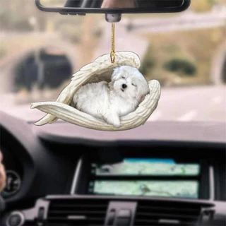 OPENMALL Acessórios Interiores De Carro Pingente Espelho Traseiro De Anjo Dormindo Decoração De Casa Acrílico Ornamentos Pendurados W5Z2