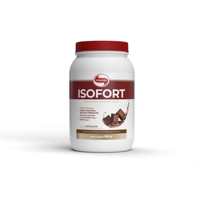 Whey Protein Isolado Isofort Vitafor Pote 900g Chocolate