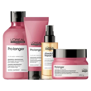 Kit L'Oréal Professionnel Serie Expert Pro Longer - Shampoo e Condicioandor e Máscara e Óleo em Oferta na Shopee
