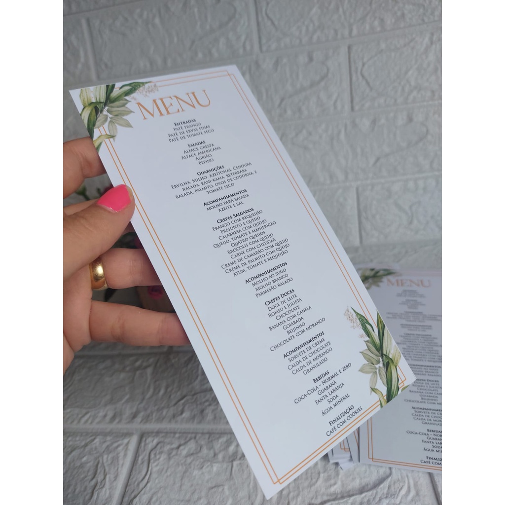 Menu - folha simples | Shopee Brasil