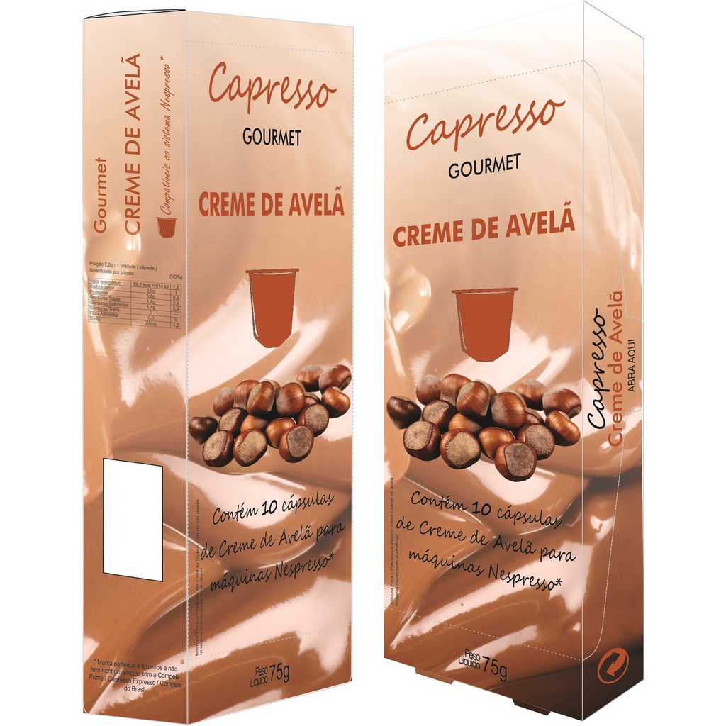 Creme de Avelã Nespresso Cápsula Capresso 10 Unidades