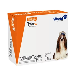 Vermifugo P/ Cães 5kg Vermicanis Plus 400mg World 04 Comp