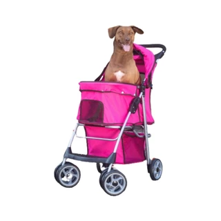 Carrinho Passeio Pet Cão Gato Até 9kg Com Cesto Porta Copos Tela Ventilação Teto Solar Freio em Oferta na Shopee