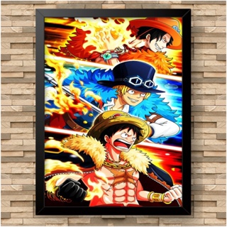 ONE PIECE - Quadros de séries, filmes, e animes - Quadro parede & decoração  - Presente - #A009