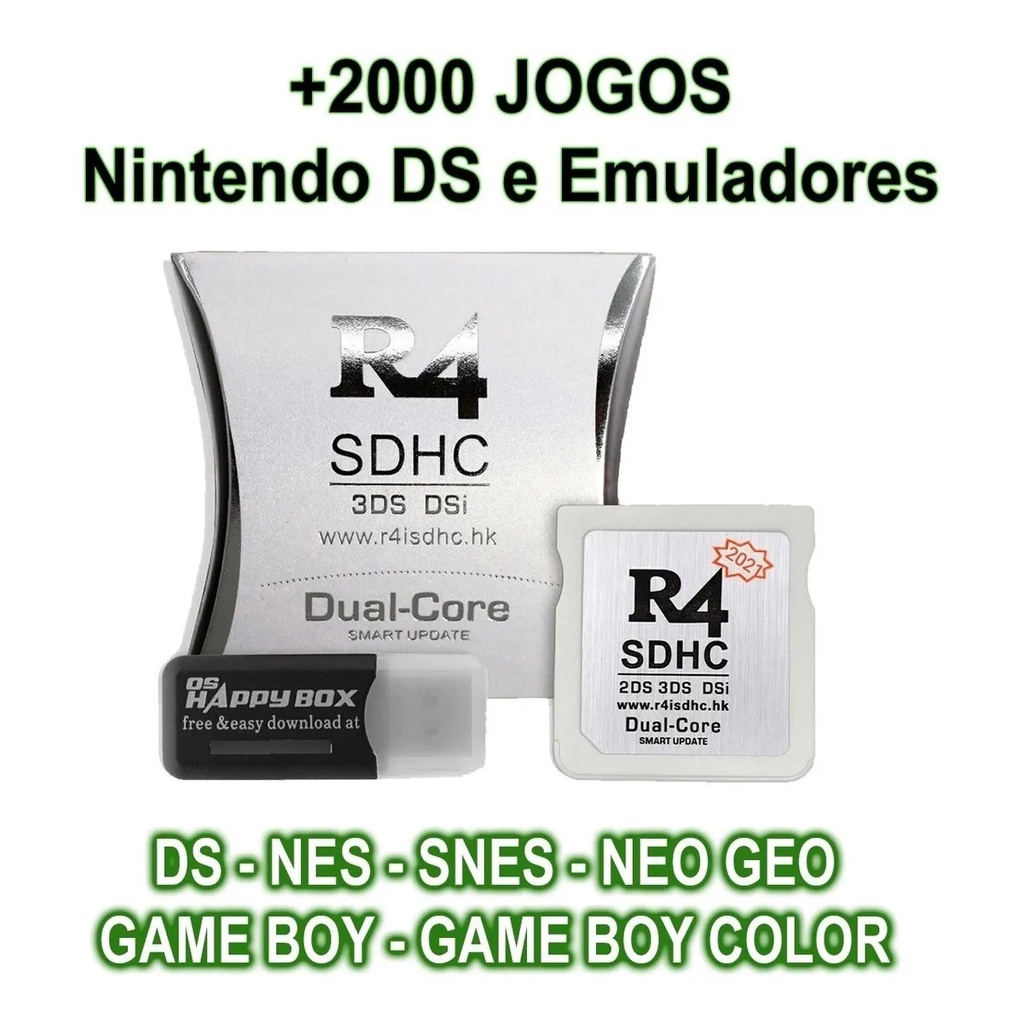 Cartão R4 Pronto Para Jogar + 32gb lotado de Jogos e Emuladores Nintendo Ds  Dsi 2Ds 3Ds